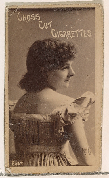 W. Duke, Sons & Co., Card Number 6, Lilly Post, from the Actors and Actresses series (N145-1) issued by Duke Sons & Co. to promote Cross Cut Cigarettes