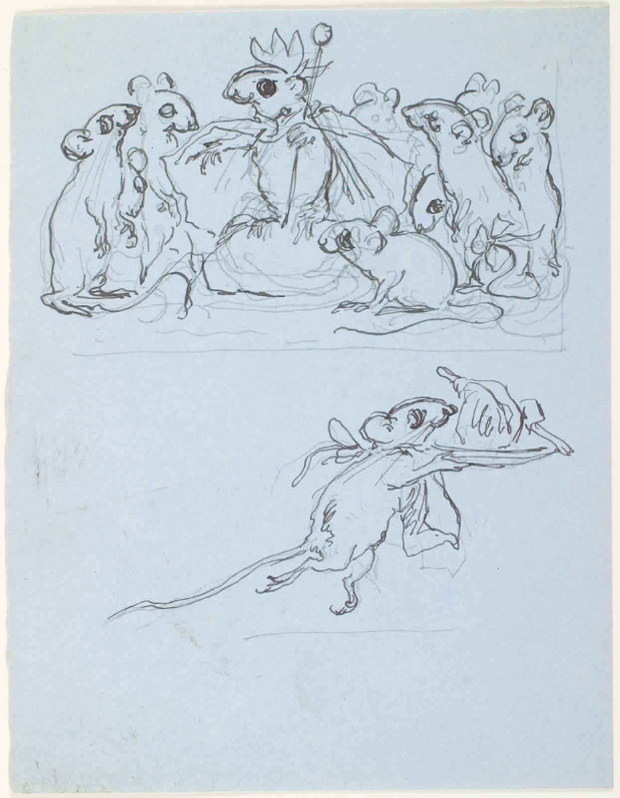 Lorenz Frølich, Illustrationsudkast til H.C. Andersen, "Suppe paa en Pølsepind"