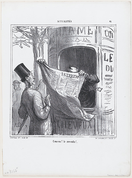 Honoré Daumier, Yoohoo! here it is again!, from 'News of the day,' published in "Le Charivari"