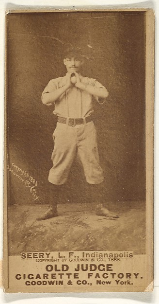 Goodwin & Company, Seery, Left Field, Indianapolis, from the Old Judge series (N172) for Old Judge Cigarettes