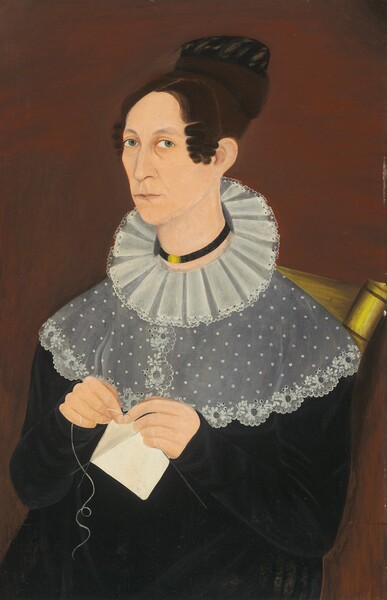 American 19th Century, Probably Sarah Cook Arnold Knitting