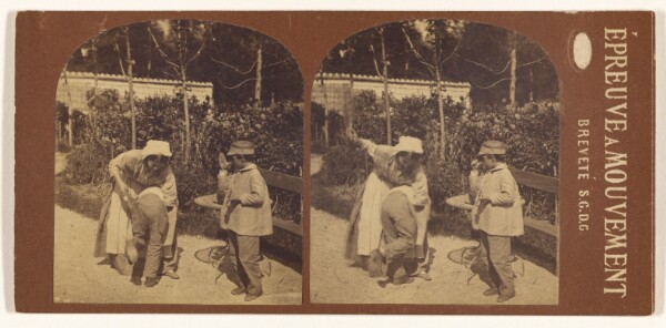 Unknown, [Child being spanked with whisk broom, another child looking on thumbing his nose at the sight]