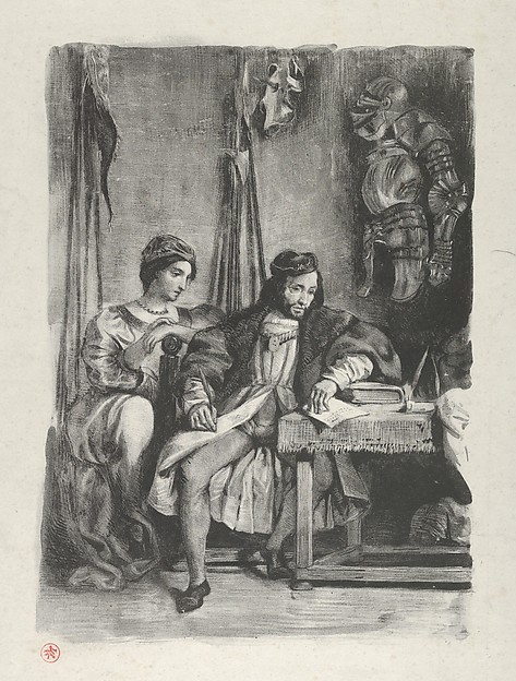 Eugène Delacroix, Goetz von Berlichingen Writing his Memoirs