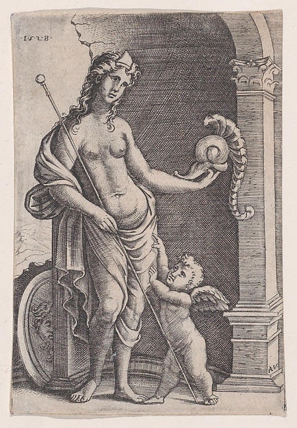 Agostino Veneziano (Agostino dei Musi), The Love of Glory