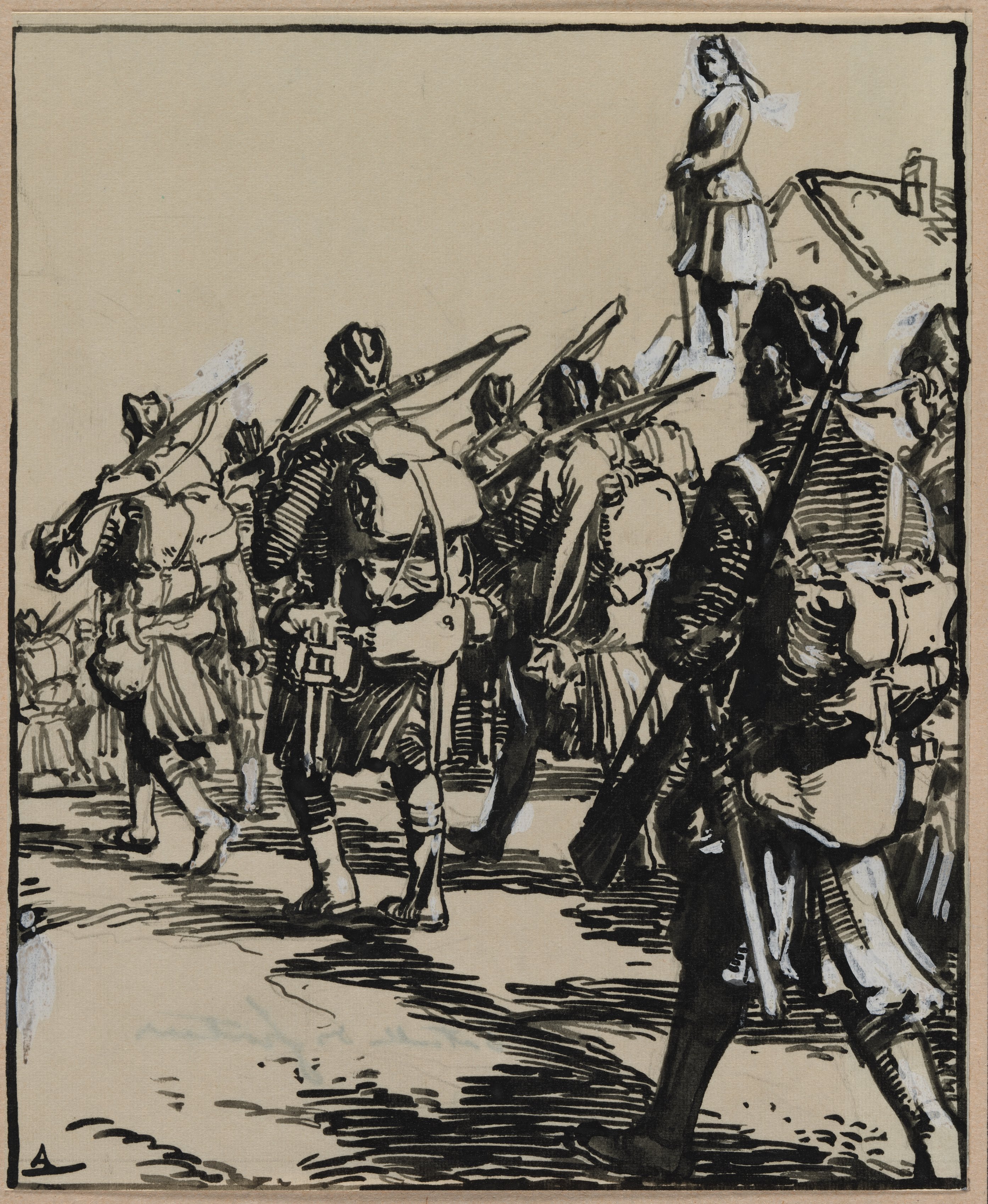 Auguste Louis Lepère, Bataille des frontières: groupe des soldats britanniques