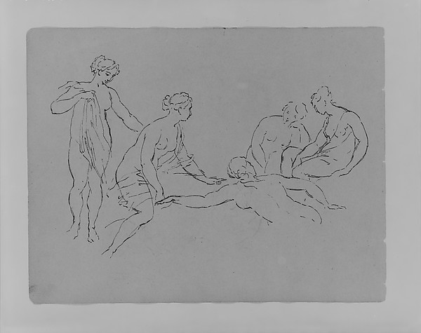Thomas Sully, Five Nude Bathers (from Sketchbook)