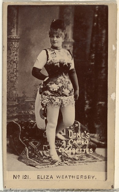 W. Duke, Sons & Co., Card Number 121, Eliza Weathersby, from the Actors and Actresses series (N145-4) issued by Duke Sons & Co. to promote Cameo Cigarettes