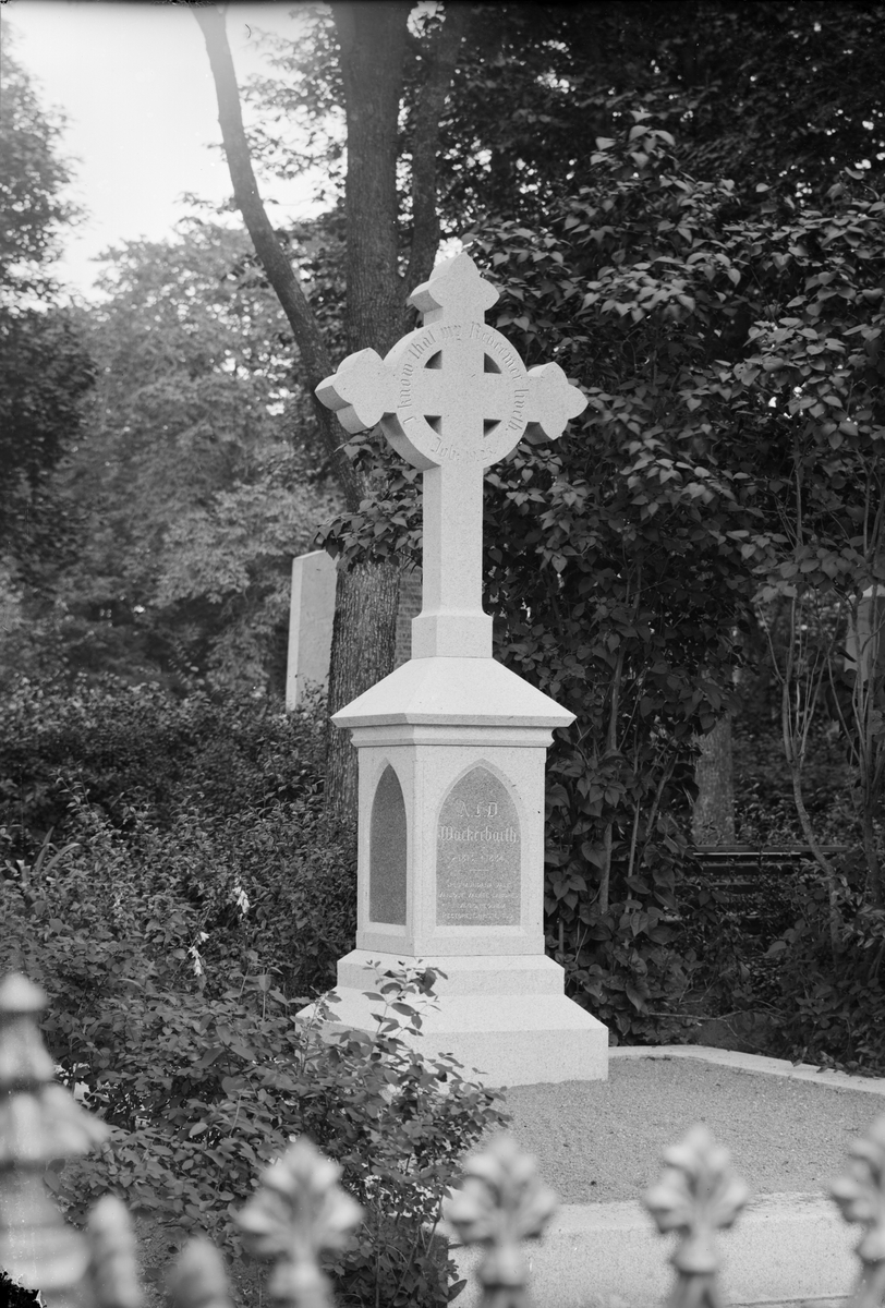 Henri Osti's Fotografiateliér, Professor Wackerbarth’s Grave Care, Uppsala Old Cemetery, Uppsala 1888