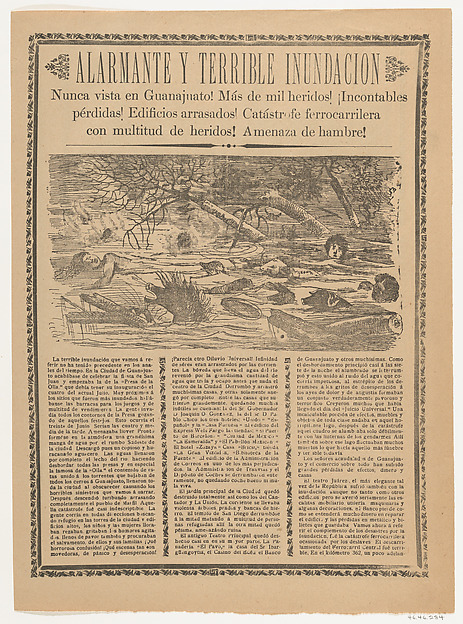 José Guadalupe Posada, Flyer relating to the terrible flood in Guanajuato in 1905