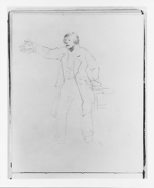 Francis William Edmonds, Man Speaking in an Oratory Pose (from Sketchbook)