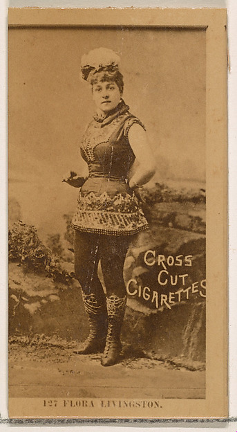 W. Duke, Sons & Co., Card Number 127, Flora Livingston, from the Actors and Actresses series (N145-2) issued by Duke Sons & Co. to promote Cross Cut Cigarettes