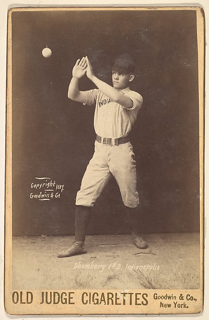 Goodwin & Company, Shomberg, 1st Base, Indianapolis, from the series Old Judge Cigarettes