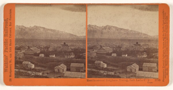 Carleton Watkins, Residences of Brigham Young, Salt Lake City, Utah.