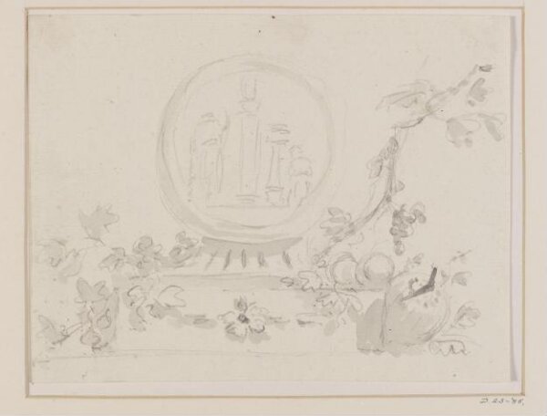 Unknown, Plaquette on a Pedestal Surrounded by Fruit and Flowers