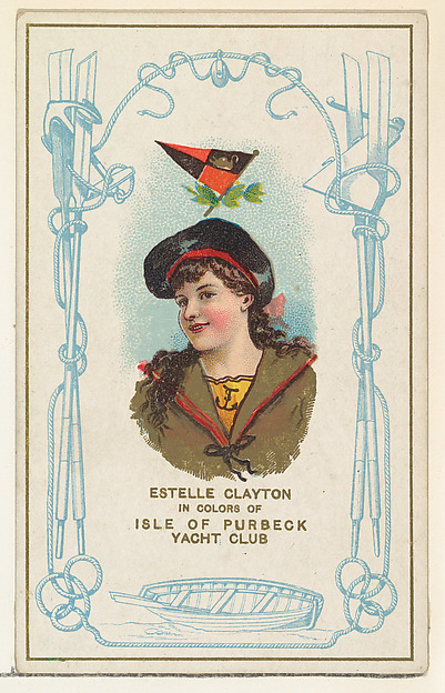W. Duke, Sons & Co., Estelle Clayton in Colors of Isle of Purbeck Yacht Club, from the Yacht Colors of the World series (N140) issued by Duke Sons & Co. to promote Honest Long Cut Tobacco