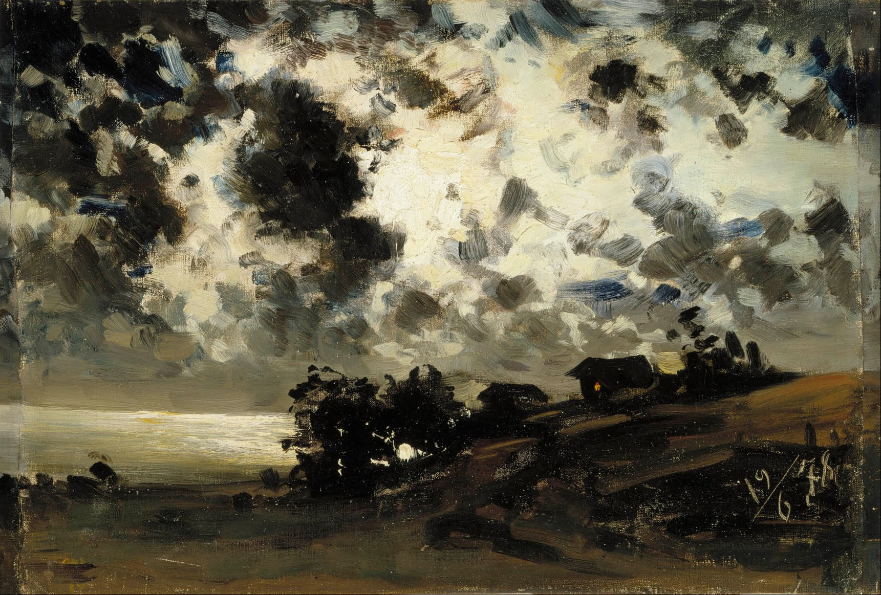 Fanny Churberg, Moonlight, study