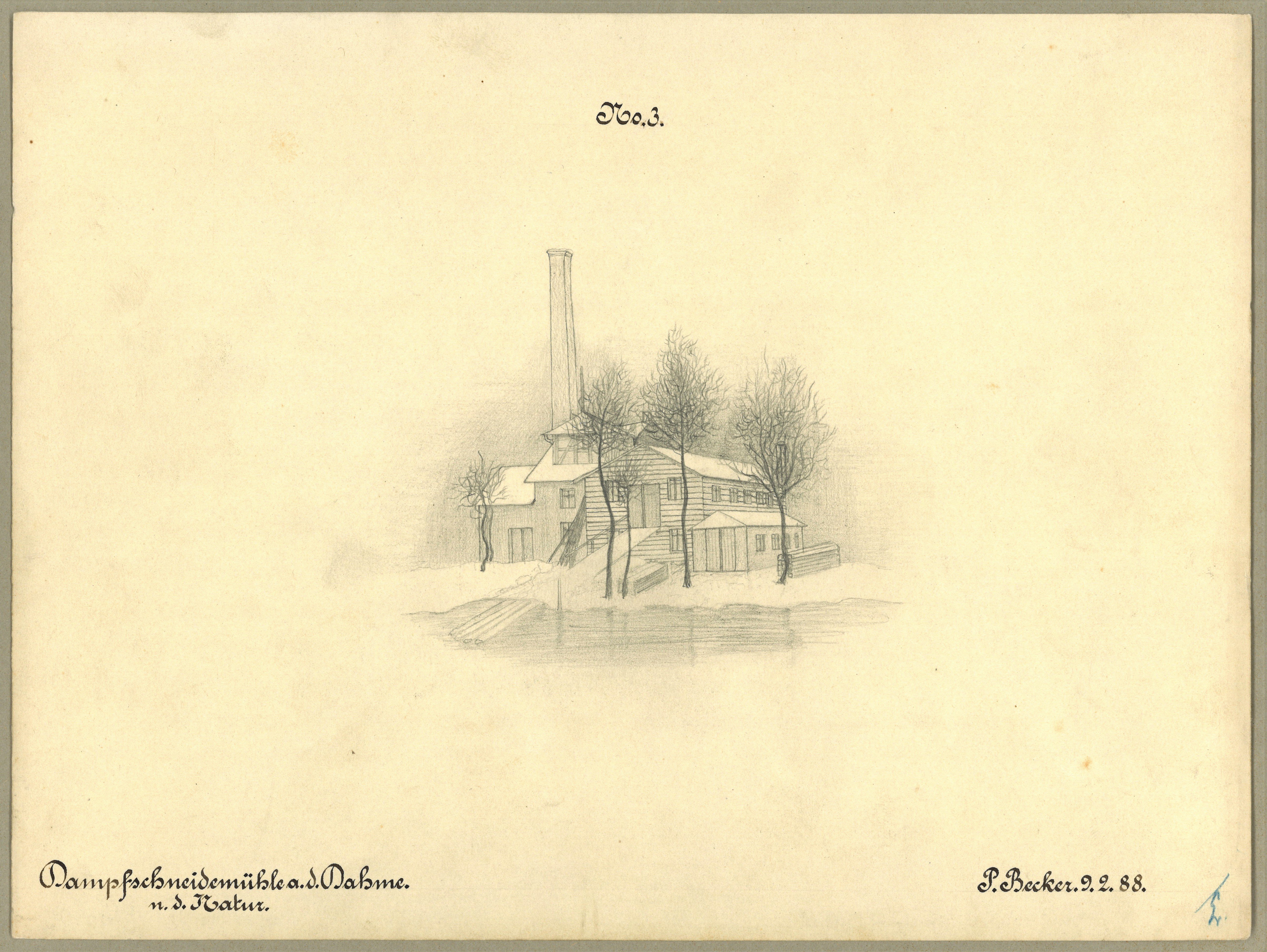 Paul Becker (Lehrer), Berlin: Dampfschneidemühle an der Dahme