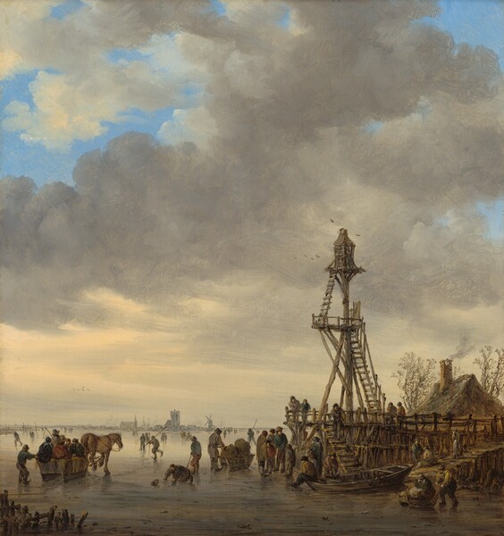 Jan van Goyen, Ice Scene near a Wooden Observation Tower
