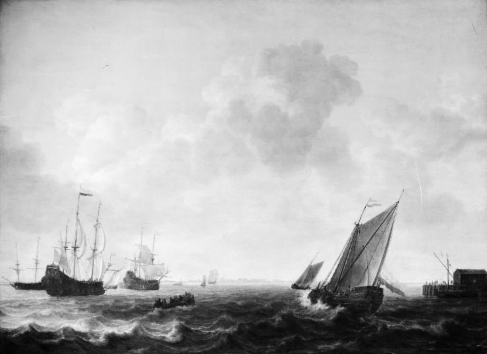 Simon de Vlieger, Skibe ud for den hollandske kyst