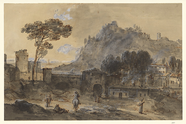 Francesco Zuccarelli, Classical Landscape: A Town and a Mountain by the Coast