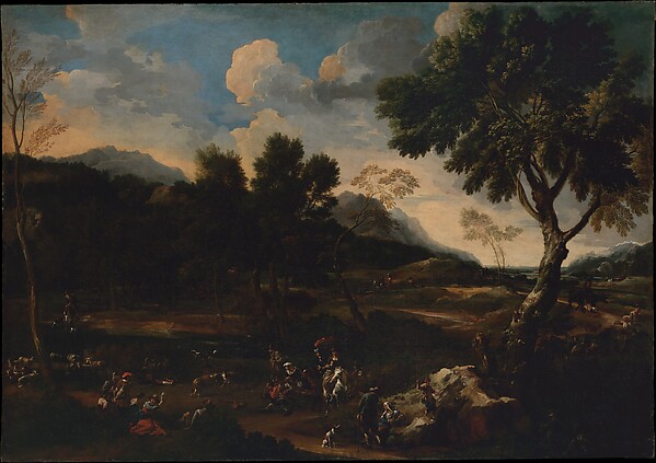 Jan Miel, Landscape with a Battle between Two Rams
