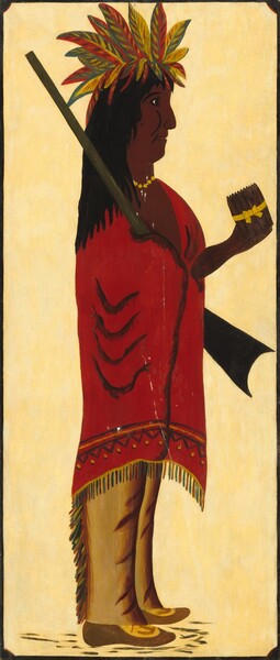 American 19th Century, Indian Tobacco Shop Sign [reverse, Indian facing right]