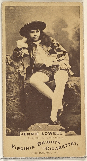 Allen & Ginter, Jennie Lowell, from the Actors and Actresses series (N45, Type 1) for Virginia Brights Cigarettes