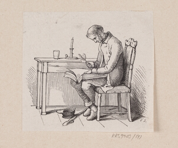 H.P. Hansen, Illustration til "Den stumme Bog" i H.C. Andersen, "Eventyr og Historier", Bind 2