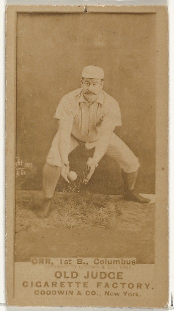 Goodwin & Company, David L. "Dave" Orr, 1st Base, Cleveland, from the Old Judge series (N172) for Old Judge Cigarettes