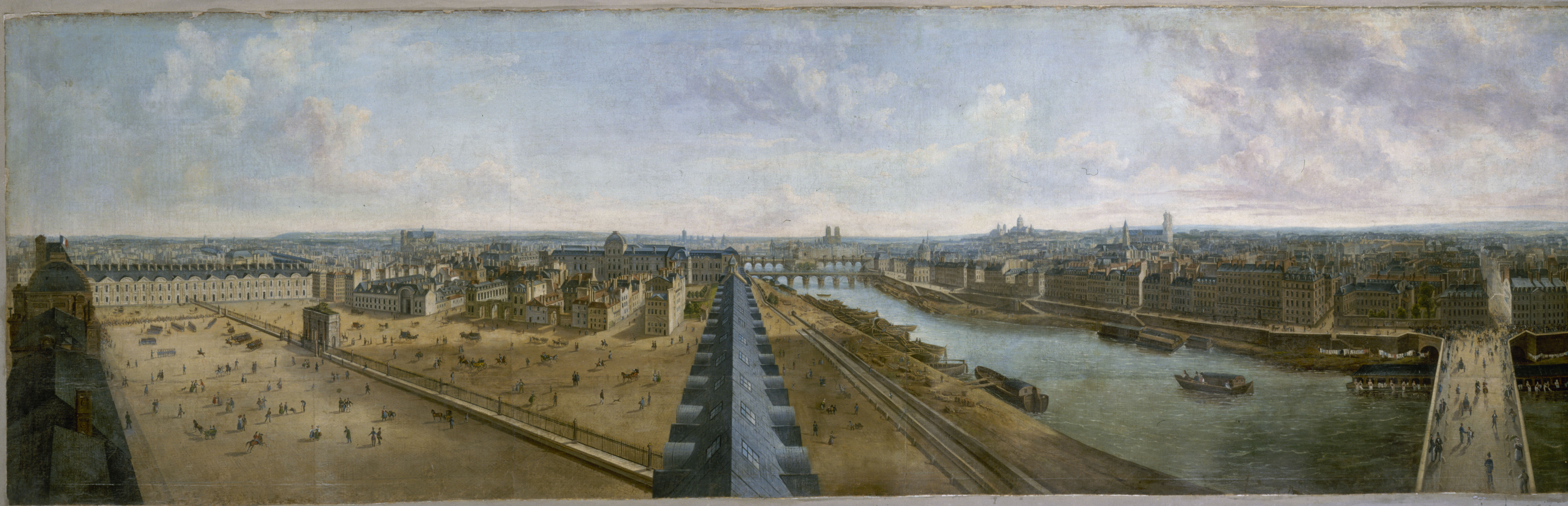 Anonyme, Panorama de Paris pris du toit du pavillon de Flore, aux Tuileries.