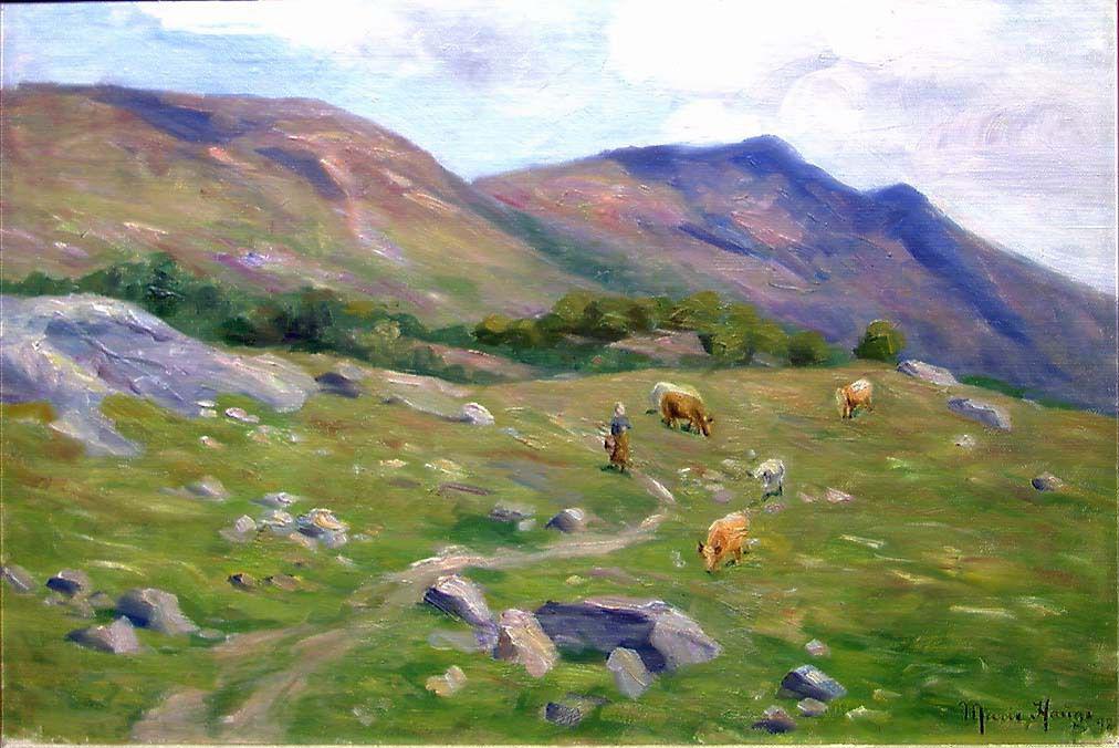 Marie Hauge, Mountain Landscape with Cattle
