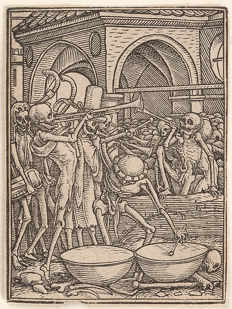 Hans Holbein the Younger, Skeletons Making Music (or the Cemetery), from "The Dance of Death"