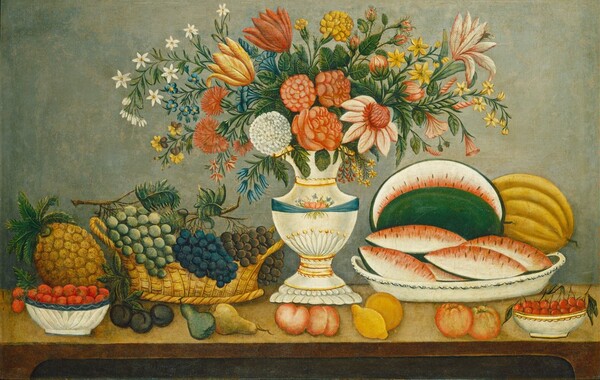 American 19th Century, Fruit and Flowers