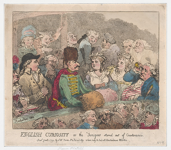 Thomas Rowlandson, English Curiosity or The Foreigner Stared Out of Countenance