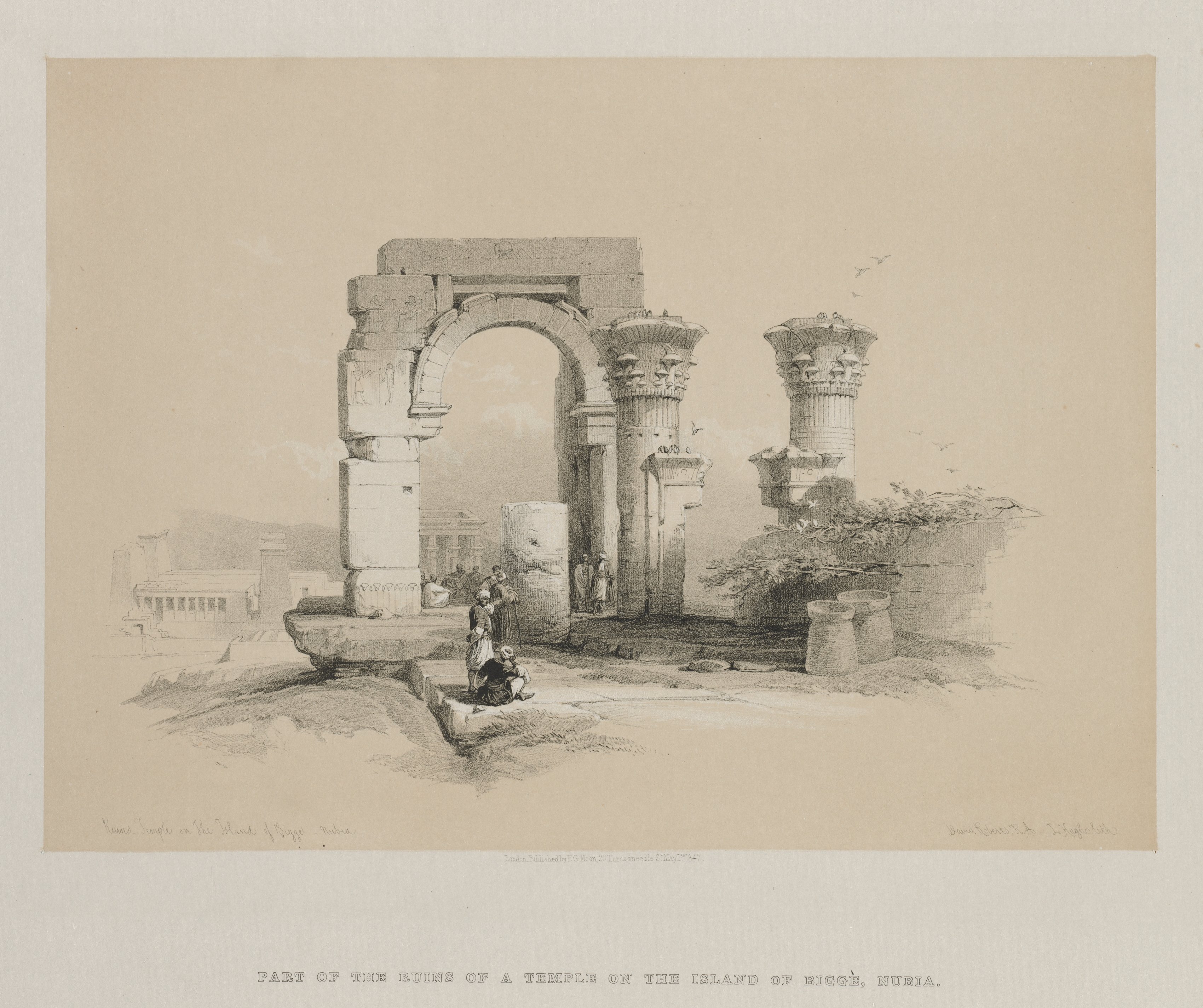 Louis Haghe, Egypt and Nubia, Volume II: Ruins - Temple on the Island of Biggeh, Nubia
