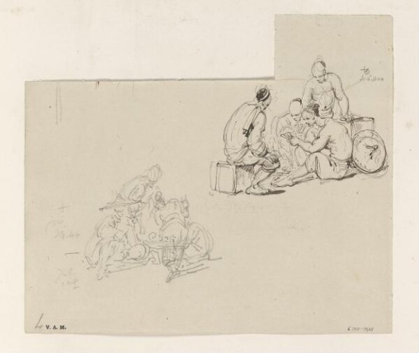 George Chinnery, Chinese figures, with a group playing cards