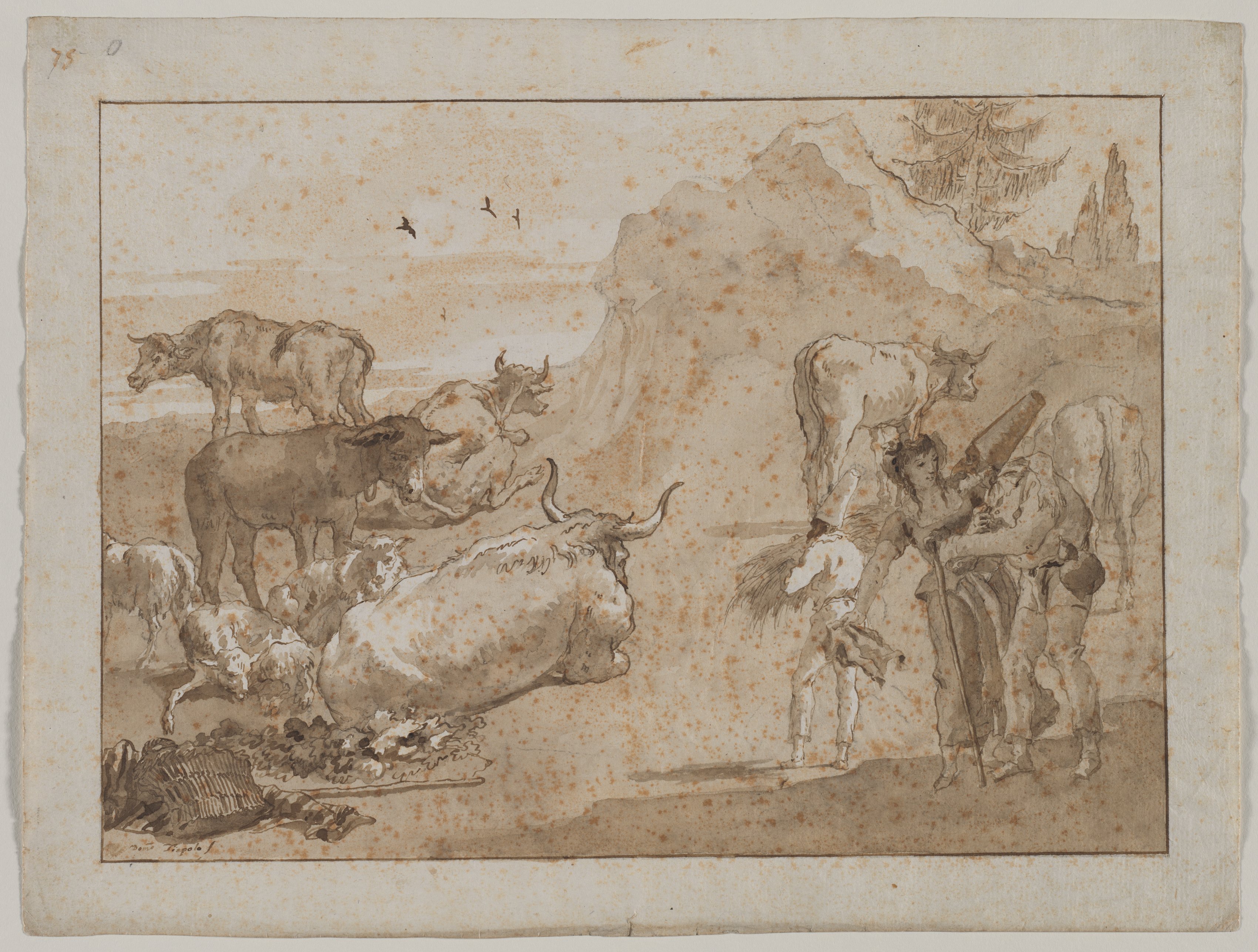 Giovanni Domenico Tiepolo, Sheep and Cows