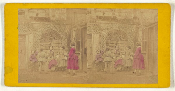 Unknown, [Woman with several children in the garden]