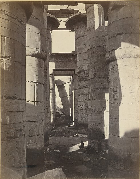 Adolphe Braun, Haute-Egypt, Salle Hypostyle à Karnak