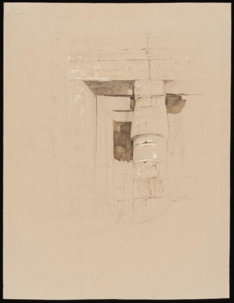 John Frederick Lewis, Sketch of a column in an Ancient Egyptian temple at Luxor