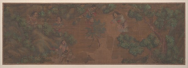 Unidentified artist, Landscape Painting of Figure in Woodland Setting