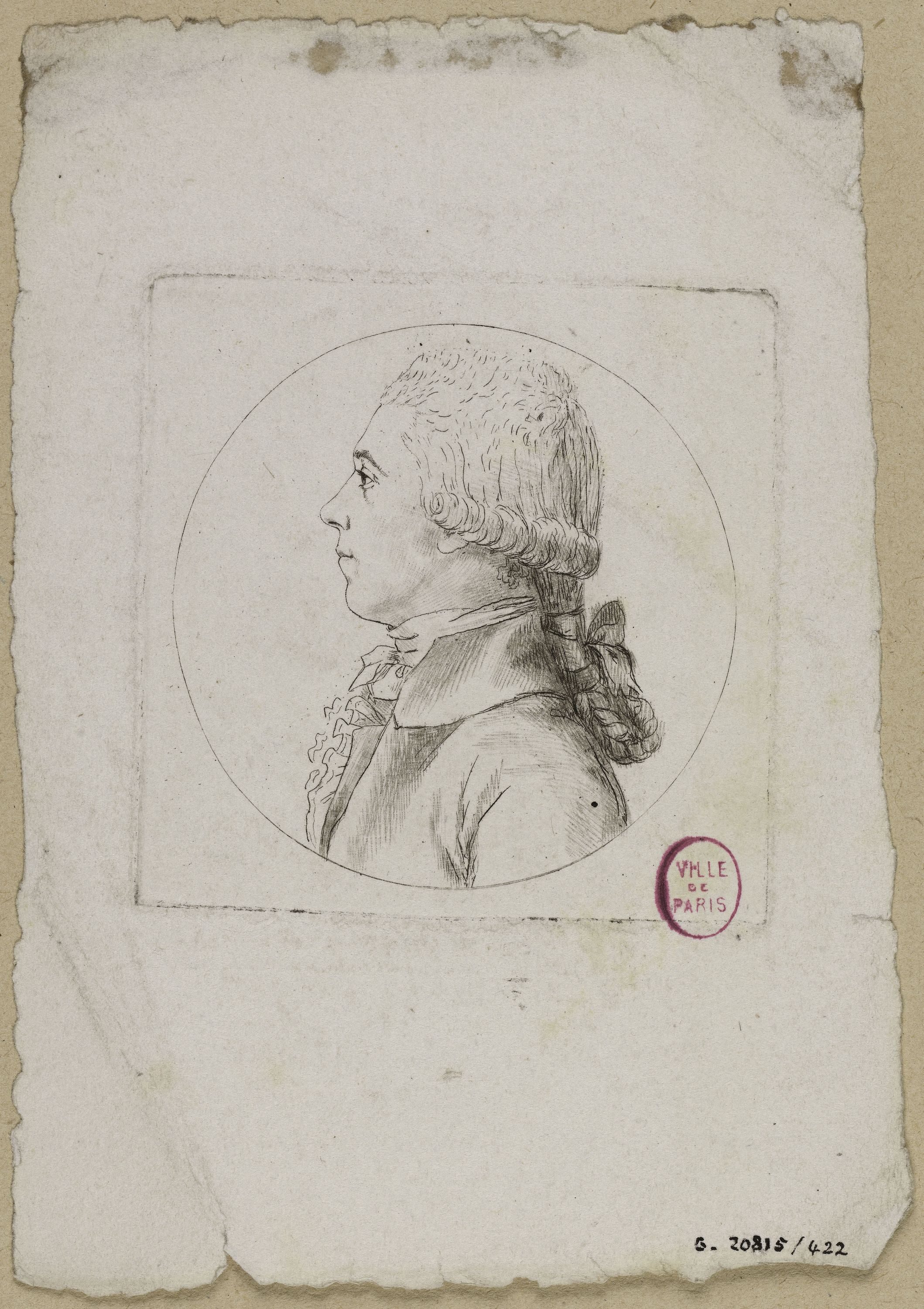 Edmé Quenedey, Portrait d'un homme, fin XVIIIème siècle/début XIXème siècle