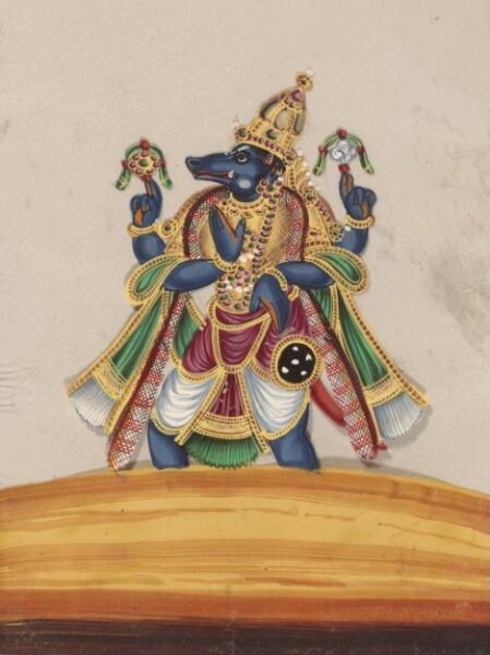 Unknown, One of twelve paintings of Hindu deities.