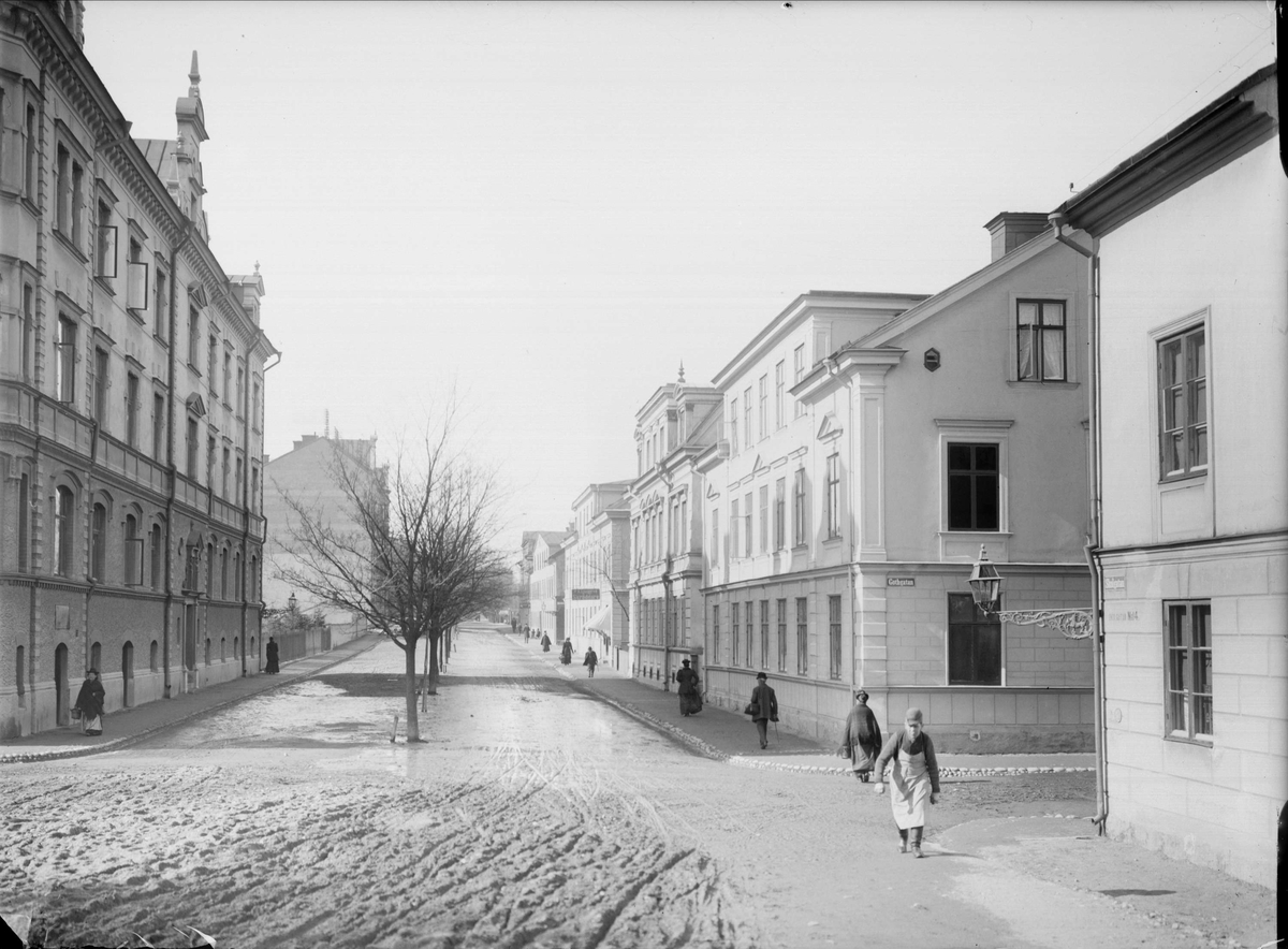 Alfred Dahlgren, Skolgatan från Skolbron, Luthagen, Uppsala 1901 - 1902