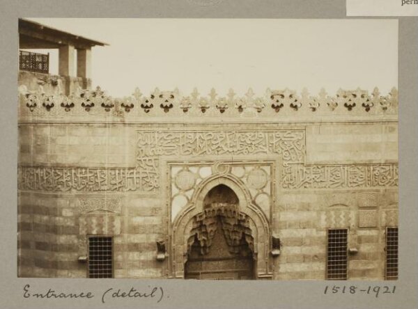 K.A.C. Creswell, Entrance detail of the funerary complex of Mamluk Sultan Qansuh al-Ghawri, Cairo
