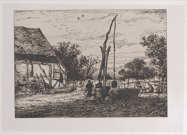 Charles Jacque, Landscape with Well