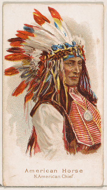 William S. Kimball & Company, American Horse, North American Chief, from the Savage and Semi-Barbarous Chiefs and Rulers series (N189) issued by Wm. S. Kimball & Co.