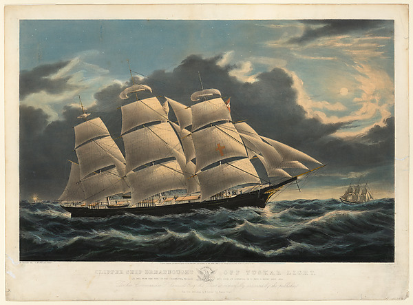Charles Parsons, Clipper Ship "Dreadnought" off Tuskar Light, 12 1/2 Days from New York on her Celebrated Passage into Dock of  Liverpool in 13 Days 11 Hours, December 1854
