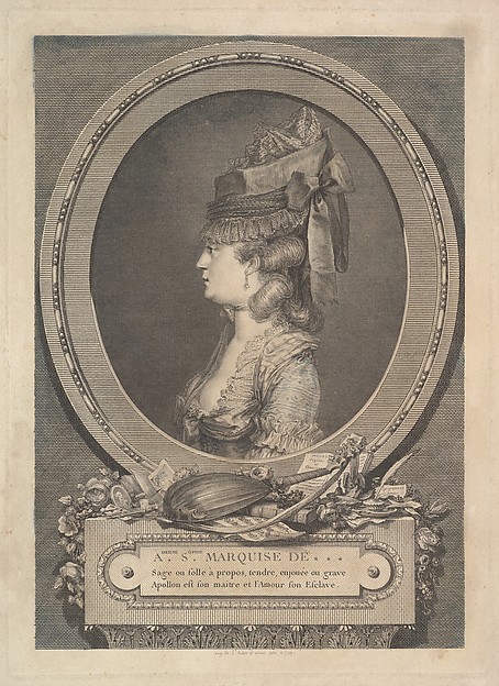 Augustin de Saint-Aubin, Portrait of Adrienne-Sophie Marquise de ***
