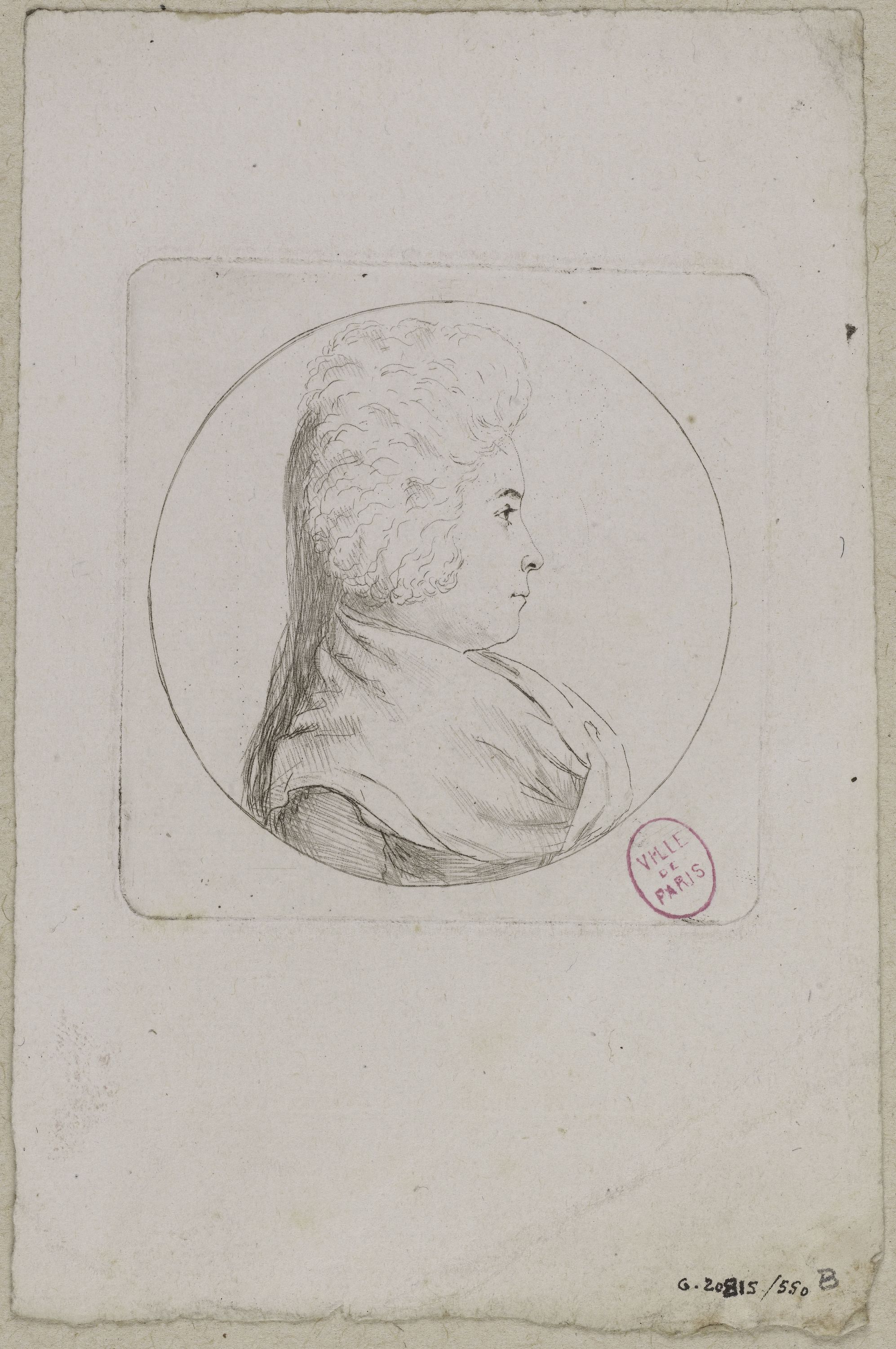 Edmé Quenedey, Portrait d'une femme, fin XVIIIème siècle/début XIXème siècle